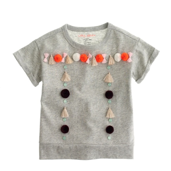 Little Mayhem for J. Crew Tassel Tee Size 12 - Picture 1 of 6